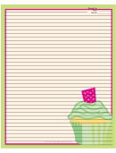 Green Cupcake Recipe Card 8x10