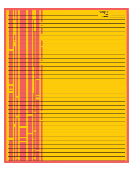Red Lines Recipe Card 8x10 Printable pdf