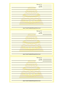 Yellow Tiered Cake Recipe Card Template