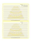 Yellow Tiered Cake Recipe Card Template 4x6