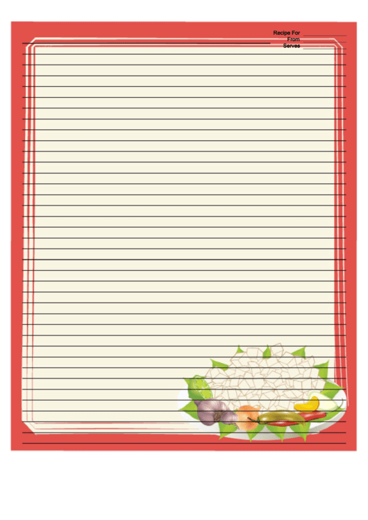 Orange Vegetables Recipe Card 8x10 Printable pdf