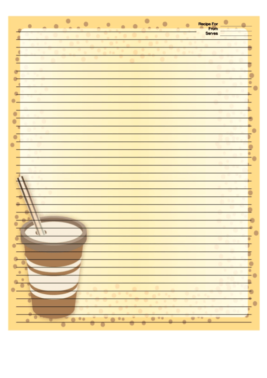 Yellow Paper Cup Recipe Card 8x10 Printable pdf