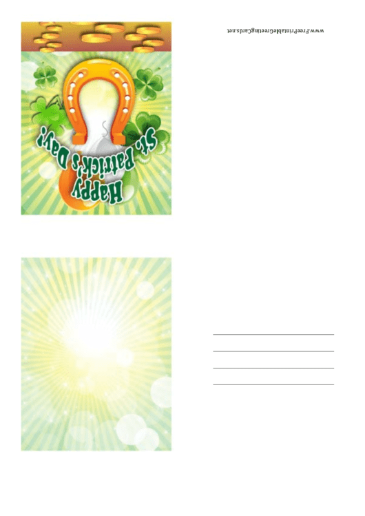 Horseshoe St. Patrick's Day Card Template