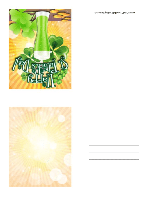 Green Beer Small St Patrick's Day Card Template