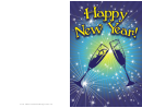 Champagne New Years Card Template Printable pdf