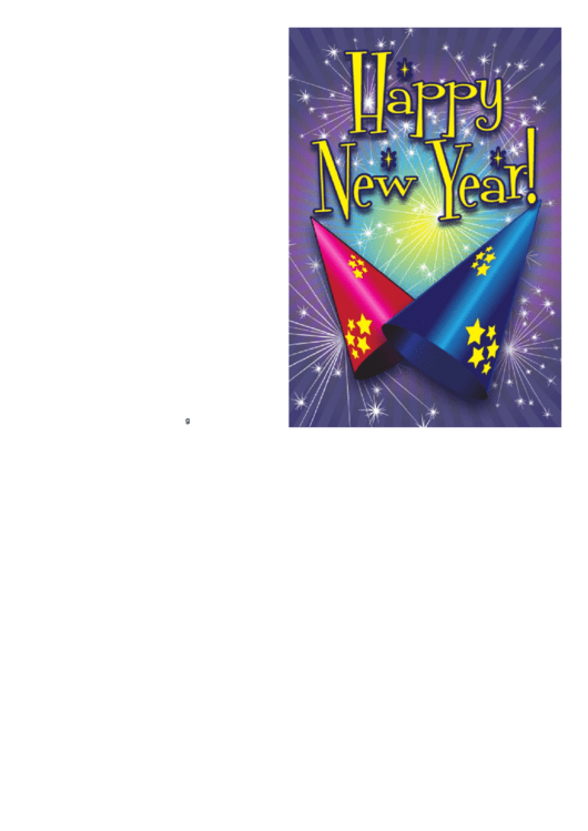Party Hats New Years Card Template Printable pdf