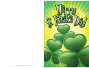 Green Hearts St Patrick's Day Card Template