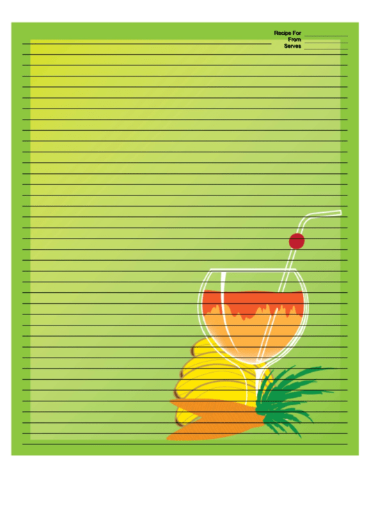 Green Banana Drink Recipe Card 8x10 Printable pdf