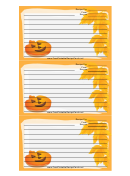 Orange Jack-o-lanterns Recipe Card Template