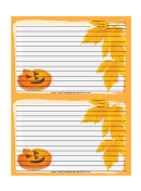 Orange Jack-o-lanterns Recipe Card 4x6 Template
