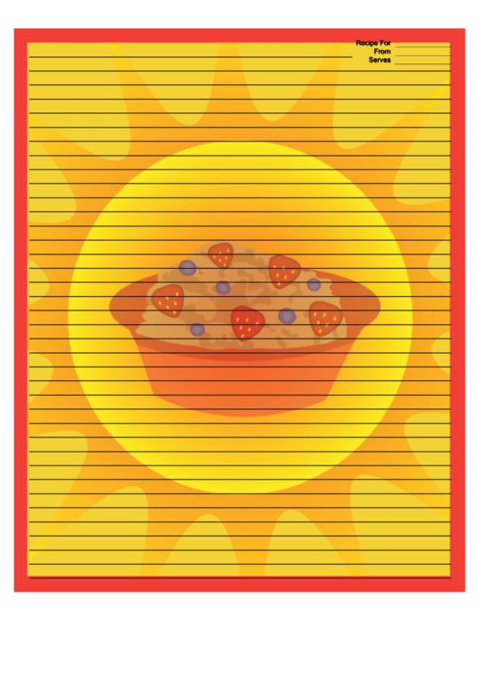 Fruit Cereal Orange Recipe Card 8x10 Printable pdf