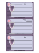 Purple Cocktail Recipe Card Template