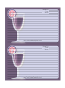 Purple Cocktail Recipe Card 4x6