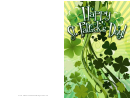 Bunches Of Shamrocks St Patrick's Day Card Template