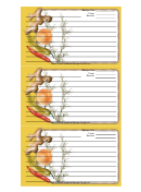 Ginger Yellow Recipe Card Template