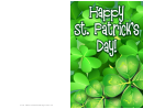 Shamrocks St Patrick's Day Card Template