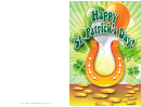 Horseshoe St Patrick's Day Card Template