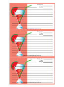 Red Drink Recipe Card Template
