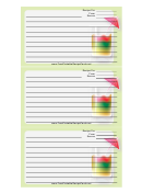 Rainbow Cocktail Green Recipe Card Template