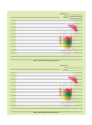 Rainbow Cocktail Green Recipe Card 4x6 Template