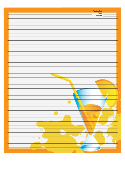 Cocktail Orange Recipe Card 8x10 Printable pdf