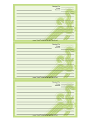 Green Curves Recipe Card Template 3x5