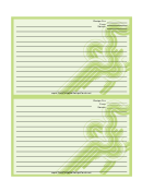 Green Curves Recipe Card Template 4x6