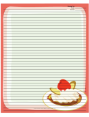 Ice Cream Nuts Cherry Pink Recipe Card 8x10