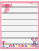 Pink Bunny Recipe Card 8x10