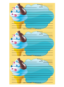 Ice Cream Cone Yellow Recipe Card Template
