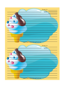 Ice Cream Cone Yellow Recipe Card 4x6