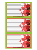 Cherries Strawberries Green Recipe Card Template