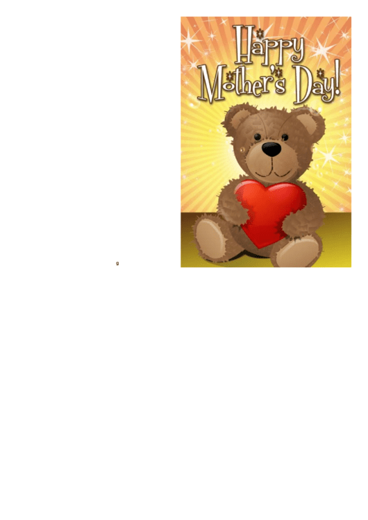 Teddy Bear Mothers Day Card Printable pdf