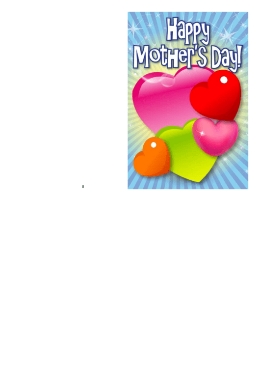Colorful Hearts Mothers Day Card Printable pdf