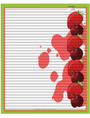 Cherries Strawberries Green Recipe Card 8x10