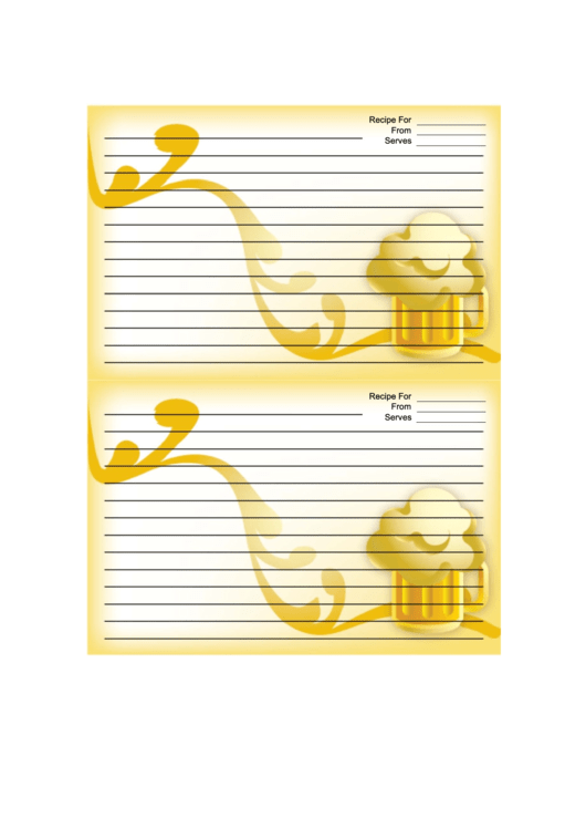 Yellow Mugs Recipe Card 4x6 Printable pdf