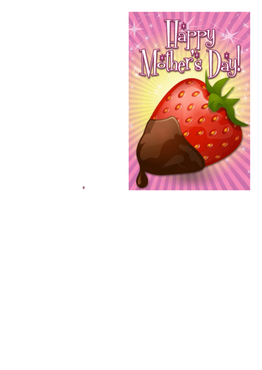 Strawberry In Chocolate Mothers Day Card Printable pdf