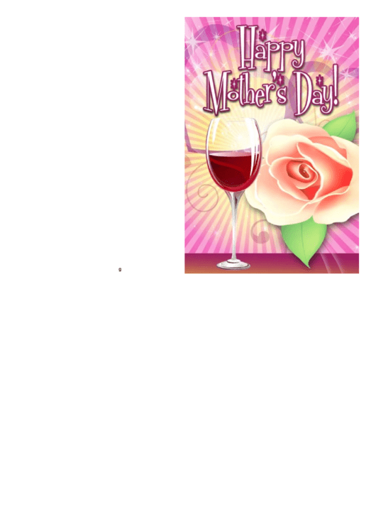 Wine And Rose Mothers Day Card Printable pdf
