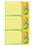 Ginger Root Yellow Recipe Card Template