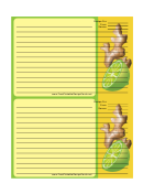 Ginger Root Yellow Recipe Card 4x6