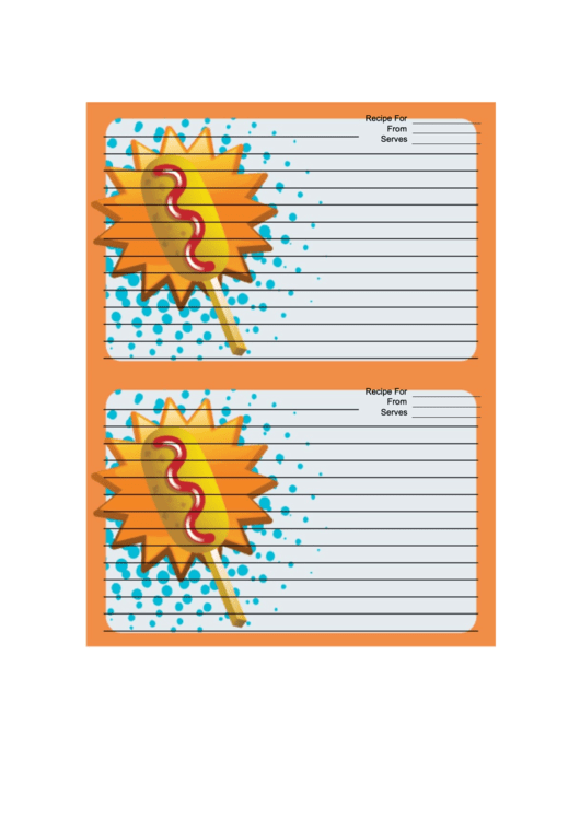 Orange Corndog Recipe Card 4x6 Printable pdf