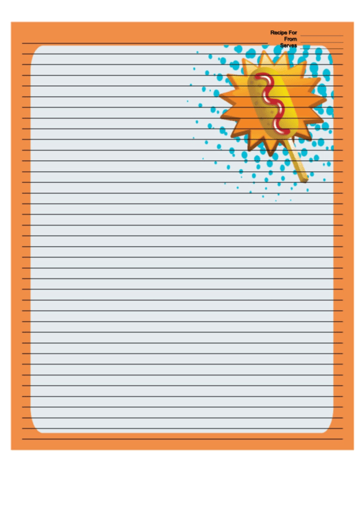 Orange Corndog Recipe Card 8x10 Printable pdf