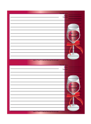 Wine Bow Red Recipe Card 4x6 Template