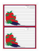 Red Veggies Recipe Card 4x6 Template
