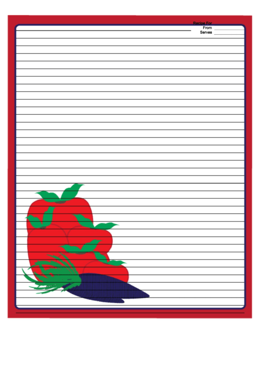 Red Veggies Recipe Card 8x10 Printable pdf