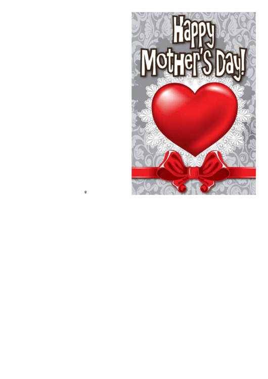 Heart And Ribbon Mothers Day Card Printable pdf