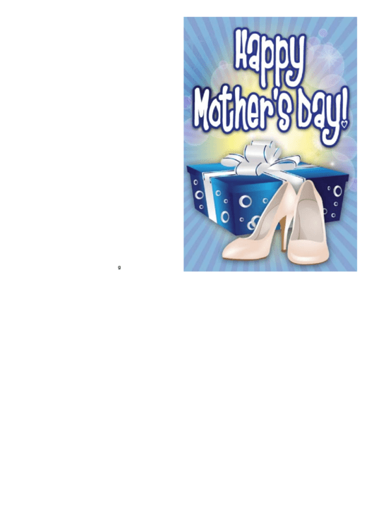 Blue Box White Shoes Mothers Day Card Printable pdf