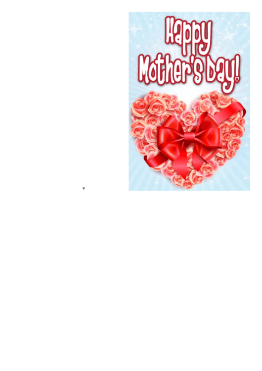 Heart And Roses Mothers Day Card Printable pdf