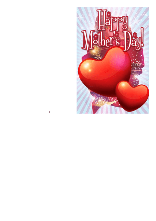 Sparkling Hearts Mothers Day Card Printable pdf