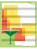 Green Martini Glasses Recipe Card 8x10